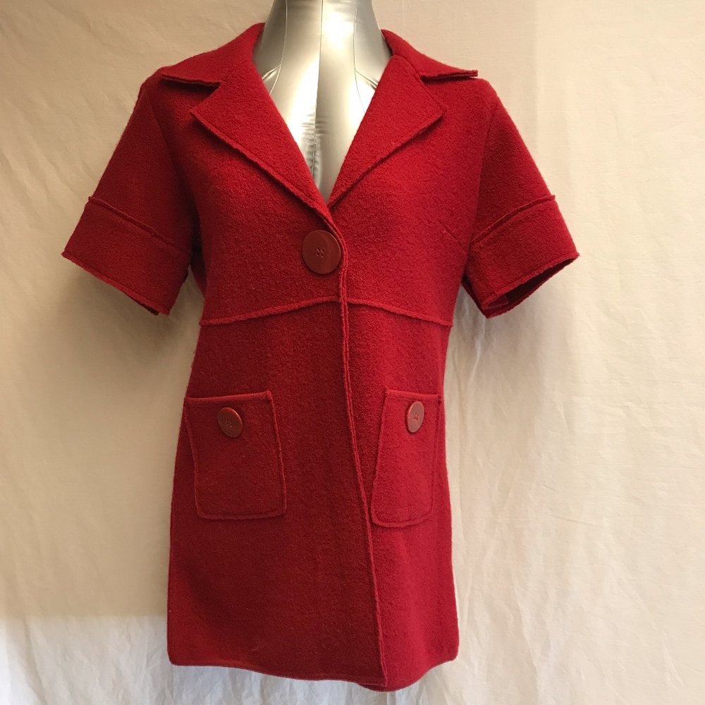 Mac & Jac Red Wool Shirt Jacket - Size M